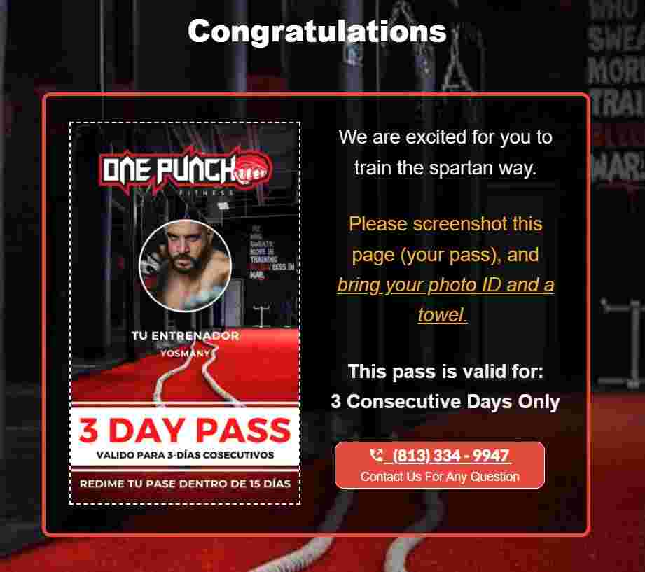 One Punch Fitness TYP 3Day Pass